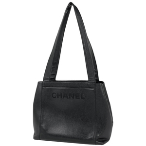 シャネル CHANEL ロゴ トートバッグ ショルダーバッグ トートバッグ キャビアスキン ブラック レディース 【中古】