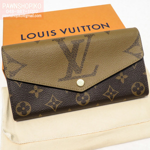 ルイヴィトン LOUIS VUITTON ジャイアント リバース ポルトフォイユ・サラ／二つ折り長財布 M80726 モノグラム 美品 [質イコー]