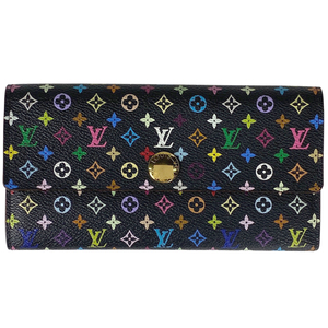 ルイ・ヴィトン Louis Vuitton ポルトフォイユ サラ 長財布 モノグラムマルチカラー ノワール(ブラック) ヴィオレ M60273 レディース 中古