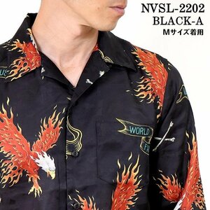 VANSON LEATHERS 【定価\14800＋税】 レーヨンシャツ NVSL-2202 BLACK-A サイズ XL