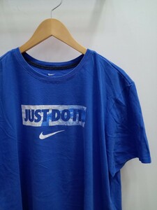 ★E034 US古着 NIKE 半袖Tシャツ カラーTシャツ サイズXL 青系 