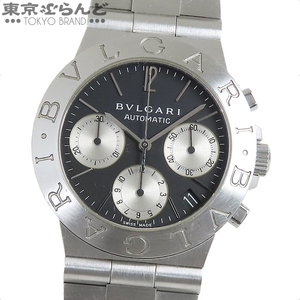 101763993 1円 ブルガリ BVLGARI ディアゴノ スポーツ クロノグラフ CH35S AUTO ブラック SS デイト パンダ 腕時計 メンズ 自動巻