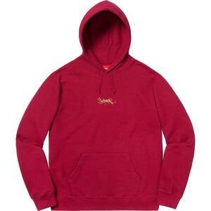 【新品 バーガンディーS Tag Logo Hooded Sweatshirt】 supreme タグロゴ パーカー script スクリプト 筆記体 金刺繍 box cross bandana