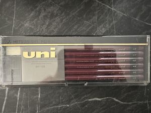 三菱　鉛筆 4B 12本セット 三菱鉛筆 uni レトロ　当時物　MITSU-BISHI PENCIL 9H-6B ケース付き 消しゴム（2）