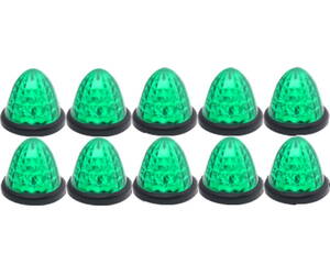 マーカーランプ 路肩灯 車幅灯 サイドマーカー LED 24V ダイヤモンドカット 外装 パーツ 10個入 緑