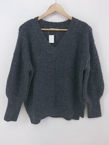 ◇ natural couture ナチュラルクチュール 長袖 ニット セーター サイズF ネイビー レディース P