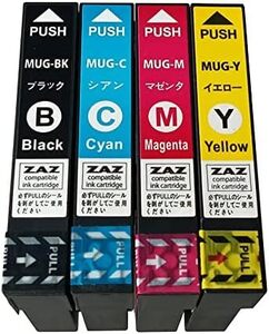 MUG-4CL ZAZ 互換 インクカートリッジ MUG 4色セット (MUG-BK/MUG-C/MUG-M/MUG-Y ICチッ