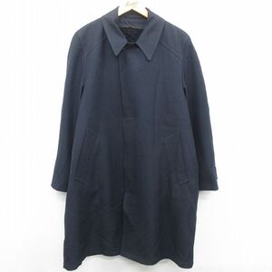 XL/古着 JCペニー 長袖 ステンカラー コート メンズ 80s ロング丈 紺系 ネイビー 内側ファー 23oct18 中古 アウター