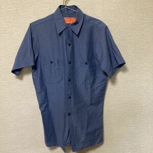 美品 USA製 miller 70s 80s ワークシャツ S ミラー　半袖シャツ WORK SHORT 青　ナス紺　アメリカ製　made in america メンズ　ラス1