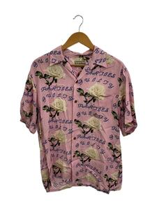 WACKO MARIA◆ROSE S/S HAWAIIAN SHIRT/半袖シャツ/オープンカラーシャツ/M/レーヨン/PNK/総柄