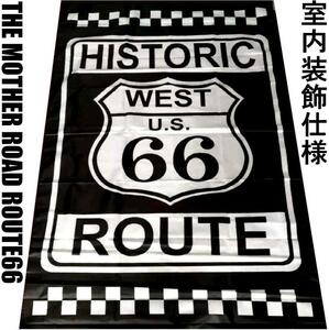 ★ガレージ装飾仕様★R04 ルート66旗 Route66 ルートフラッグ バナーフラッグ ハーレーダビッドソン ガレージ 雑貨 アメリカン USA雑貨