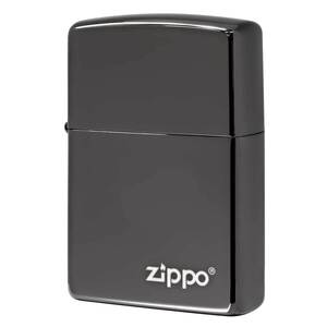 Zippo ジッポライター 淡い黒 鏡面 ブラックアイス ジッポ ロゴ Black Ice PVDコーティング 150ZL メール便可