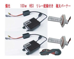 爆光！ 100W HB4 6000K HIDキット リレーハーネス付き 新品・未使用・保証付き