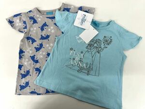 新品■ディズニー アナ雪 半袖シャツ 2枚 95 エルサ アナ オラフ Tシャツ