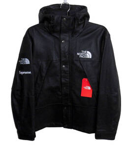 ☆美品◆ Supreme × THE NORTH FACE シュプリーム ノースフェイス 18AW 羊革 レザー マウンテンパーカー ジャケット Sサイズ ブラック