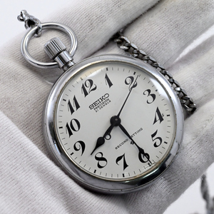 ヴィンテージ SEIKO セイコー Pocket watch 懐中時計 手巻 21石 不動品 パーツ取 Ref6110-0110 #N43-073