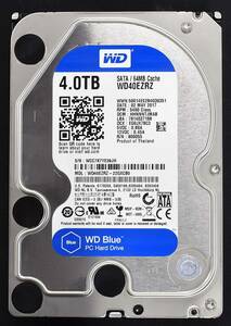 1円スタート WESTERN DIGITAL WD40EZRZ WD Blue [4TB SATA6 HDD 2017年製 (Cristal DiscInfo 正常) 使用時間 3625H (使用時間短い) (PCH00