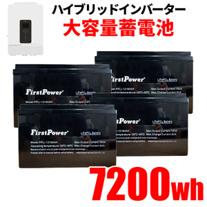 ハイブリッドインバーター用 蓄電池 7200Wh （12V 150Ah×4） リン酸鉄リチウム電池 サポート無料 SEKIYA