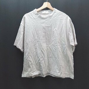 ◇ remer オーバーサイズ ラウンドネック シンプル ワントーン 半袖 tシャツ サイズXS ライトグレー レディース E