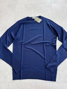 4962】新品4.4万【JOHN SMEDLEY / ジョンスメドレー　S(46)　MARCUS PULLOVER　EASY FIT　ニュージーランドウールニット】LAPIS BLUE