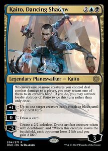 MTG ■金/英語版■ 《踊る影、魁渡/Kaito, Dancing Shadow》★FOIL★ ファイレクシア：完全なる統一 ONE