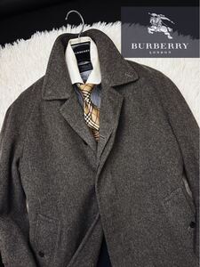 h25 良好【頂点を極めるカシミア100%!!】定価20万●BURBERRY COLLECTION●ピュアカシミヤステンカラーコート バーバリーコート メンズ　