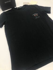 値下げ【美品】★GUCCI ★グッチ Tシャツ 半袖 ロゴ ブラック　黒カットソー　イタリア製　　　　 ケリングジャパン