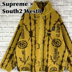 Supreme × SOUTH2 WEST8 シュプリーム × サウス2 ウエスト8 コラボボアフリースジャケット XL 総柄 冬服 秋服 古着 アウター アウトドア