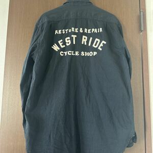 【WESTRIDE/ウエストライド】長袖シャツ/CYCLE SHOP SS WORK SHIRTS XLサイズ　42-44 ブラック