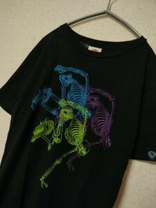 希少　POWELL 　PERALTA　スカル　スケーター　スケートボード　蛍光　どくろ　骸骨　Tシャツ　S メンズ　ブラック　黒　パウエルペラルタ