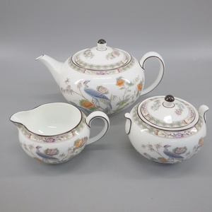 Wedgwood ウェッジウッド クタニクレーン ティーポット&シュガーポット&クリーマー 計３点 食器 195-2541320【O商品】