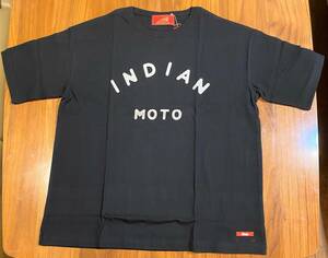 【Indian Motocycle】Lサイズ　ブラック　ロゴ”INDIAN MOTO”Tシャツ　インディアンモトサイクル　ランブル