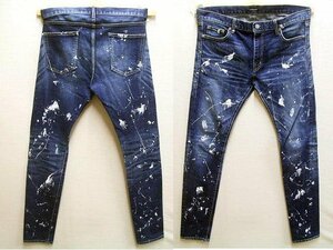 即決[4]ほぼ未使用品 GLAMB by glamb 16AT Painted denim ペインテッドデニム ペンキ加工 ペイント スキニー スリムデニム パンツ■3771