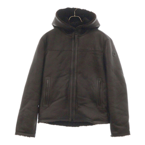 MONCLER モンクレール CHARNASSERE GIUBBOTTO レザーシャルナスレ フードレザージャケット J20911A00201 M5173 ブラウン