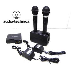 即日発送!!セット品!!Audio Technica 赤外線コードレスマイクロホン2本×2連装急速充電器×コードレスレシーバー