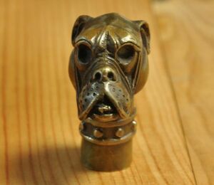 solid brass ソリッド ブラス 真鍮 鋳物 ブルドッグ 犬 ステッキヘッド 杖 つえ ハンドル DIY 自作 パーツ シフトノブ バイク 車 A