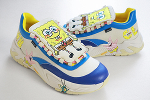 良品 glamb ◆ Sponge Bob コラボ スニーカー アイボリー/ブルー他 2 (約26.5m) スポンジボブ シューズ グラム ◆J2