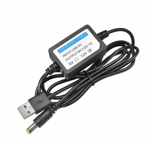 送料無料　未使用品　USB電源ケーブル昇圧12V　アダプター　USB5v　DC12v1a　汎用　Φ5.1mm×2.1mm　テープLED　LED照明　防犯カメラ