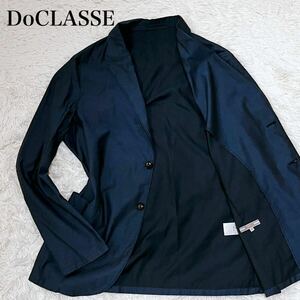 【大人の品格】ドゥクラッセ　DoCLASSE テーラードジャケット　サマージャケット　アンコン　メンズ　ネイビー　XL 2B 軽量　美品　大きめ