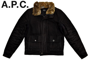 A-2007★A.P.C. アーペーセー★正規品 中綿キルティング 取り外しファー付き コットンジャケット ジャンパー ブルゾン 36