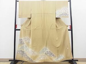 平和屋野田店■染色作家　林淳一　訪問着　刺繍　重ね山舞桜文　ぼかし染め　金糸　逸品　BAAE3721gt