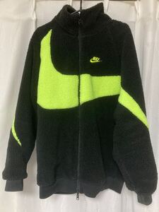 NIKE BIG SWOOSH BOA JACKET ナイキ ボアジャケット BLACK/VOLT BQ6546-017 フリース　リバーシブル　Mサイズ