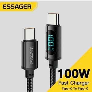 【新品未使用】essager 100w 2m USBケーブル ワット数表示　type-c PD 急速充電 