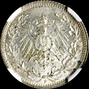 ★日終 【NGC MS66】1915F ドイツ 1/2M銀貨 完全未使用 //世界コイン 古銭 貨幣 硬貨 銀貨 金貨 銅貨【決済期限火曜日】