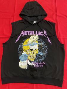 ★METALLICA メタリカ 　ノースリーブ パーカー スウェット　トレーナー　フード　オフィシャル製品　未使用　スカル　ドクロ★