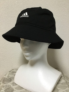 ★美品 送料込★アディダス adidas 黒 バケットハット 06★0525