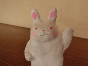 ◆作家物 招福 うさぎ 土鈴 兎 ウサギ 新品 卯 まねき兎 j◆