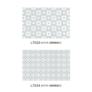 富双合成 テーブルクロス FGラミネートレース(広幅) 約120cm幅×20m巻 (透明表貼り)　L7033・ホワイト /a