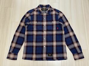 WTAPS13AW UNION LS 02 ネイビーNAVY 希少Sサイズ ネルシャツ チェックシャツ