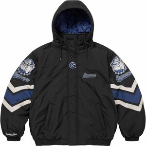 Supreme/Mitchell & Ness NCAA Hooded Stadium Jacket 2024AW Black Sサイズ 新品未使用 直営店購入 